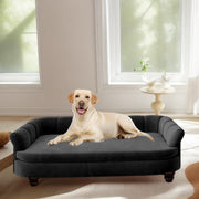 Large Dog Sofa Bed – Velvet, Wood Frame, Washable Cushion