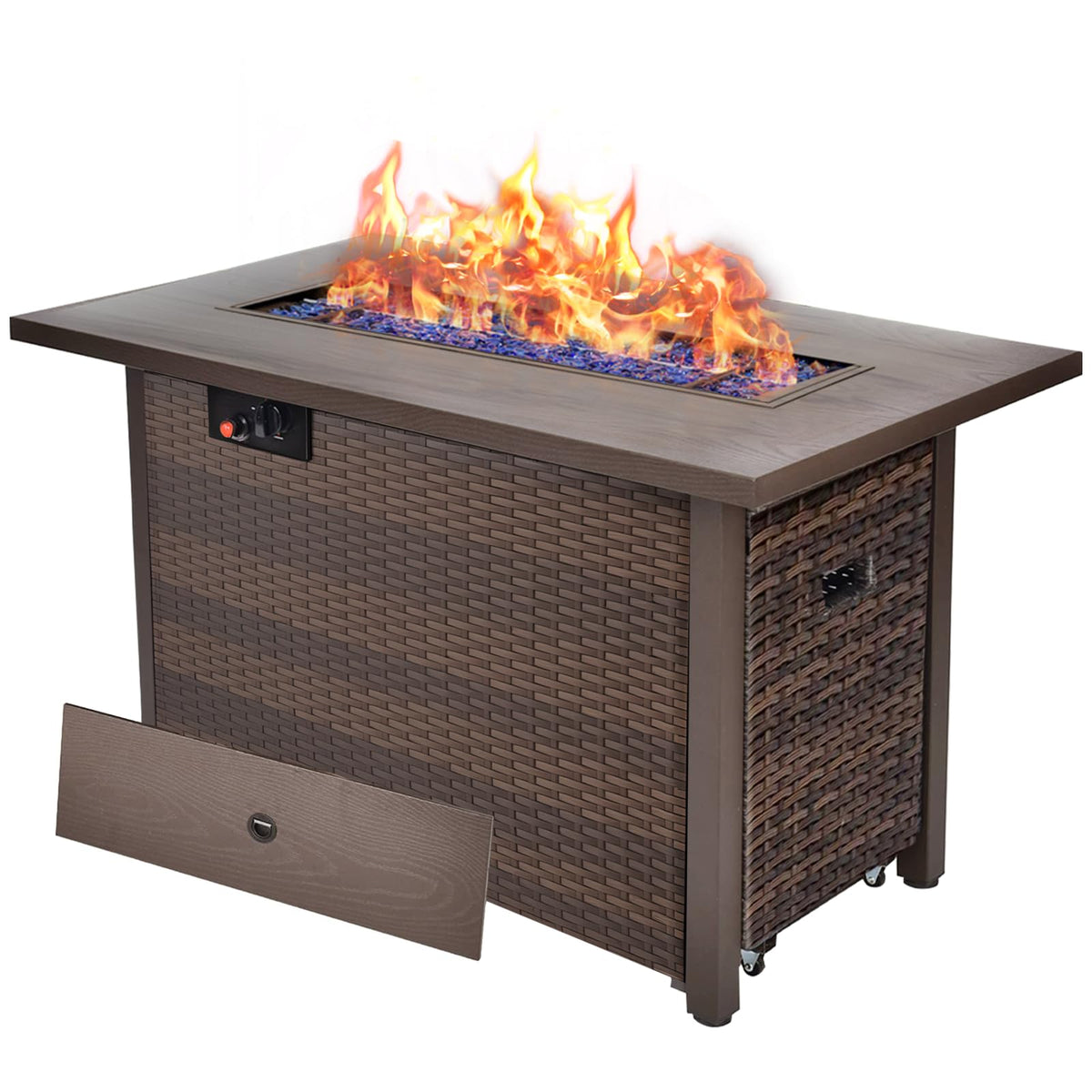Wicker Propane Fire Pit Table