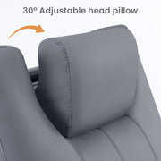 GRAINELL 4-Motor Power Lift Recliner Chair with Independent Backrest & Footrest Adjustment, Adjustable Headrest & Armrests, Massage & Heat for Elderly, USB, Cup Holders, Leather Grey
