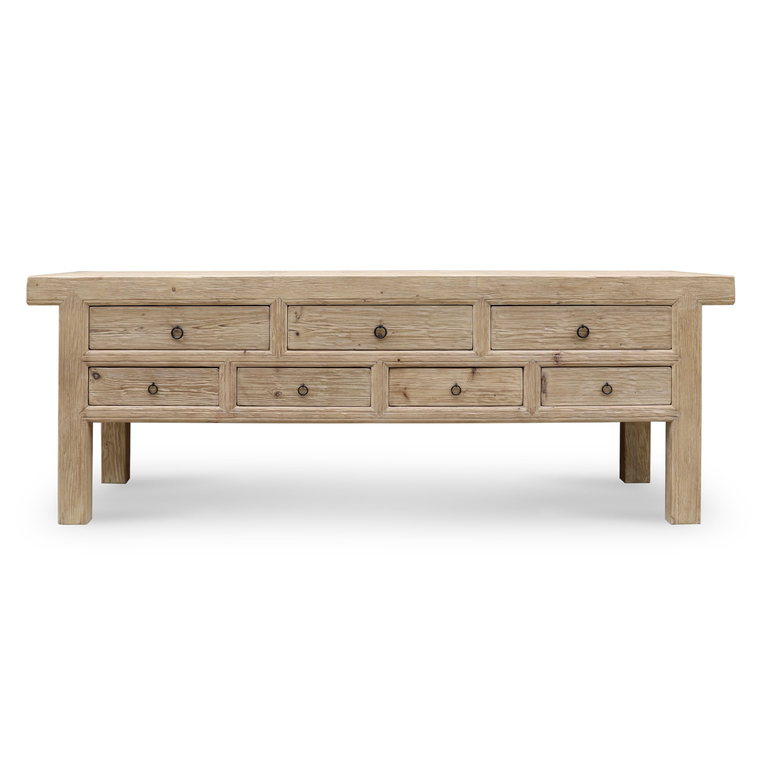 Artissance Capri 7 Drawers Sideboard Weathered Natural Pine 98x20x35H