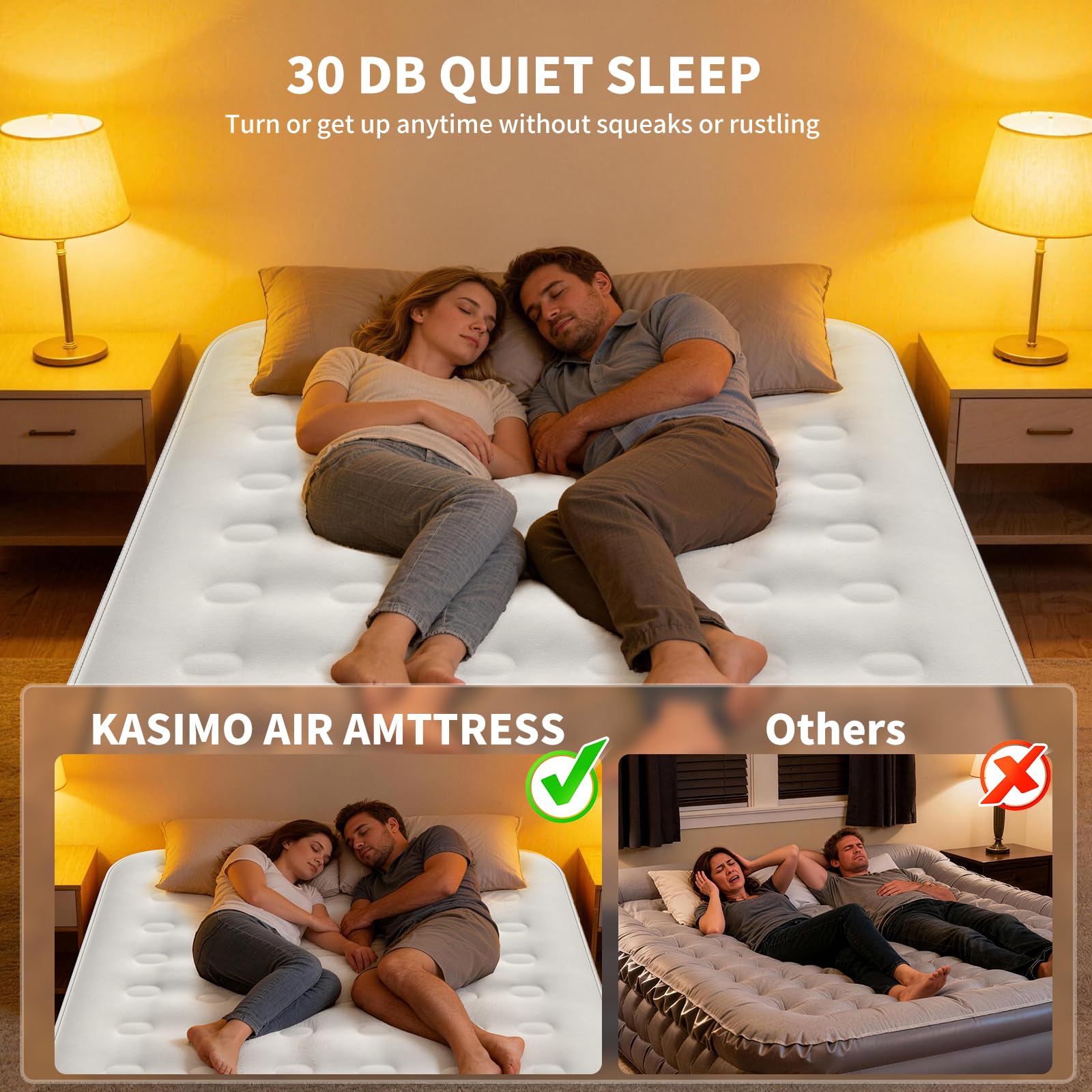 Queen Air Mattress with Built-In Battery Pump