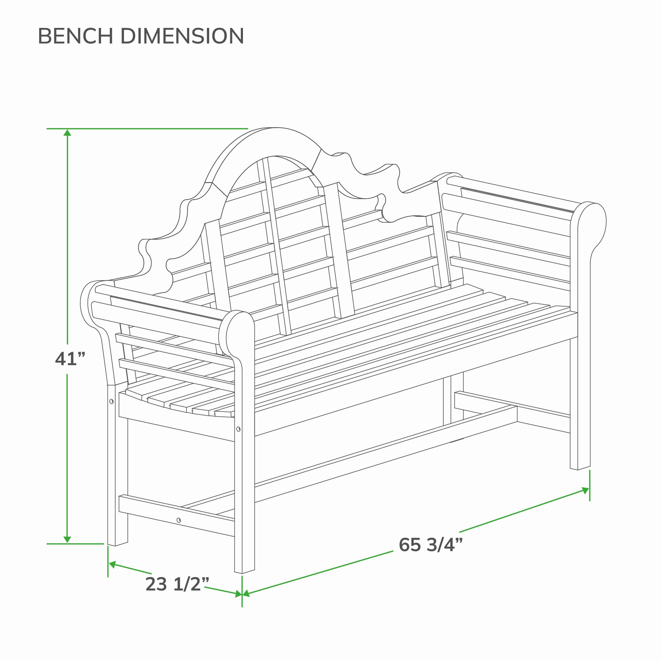 5-Foot Lutyens Teak Wood Outdoor Bench