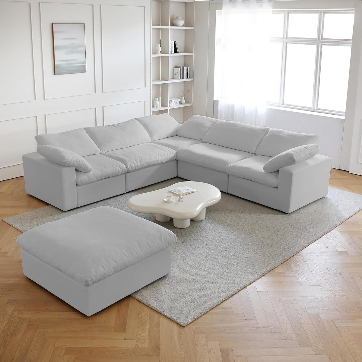 Gray Velvet Storage Ottoman