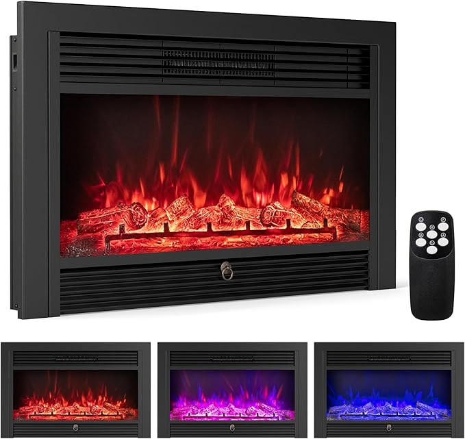 In-Wall Electric Fireplace Insert with Heater