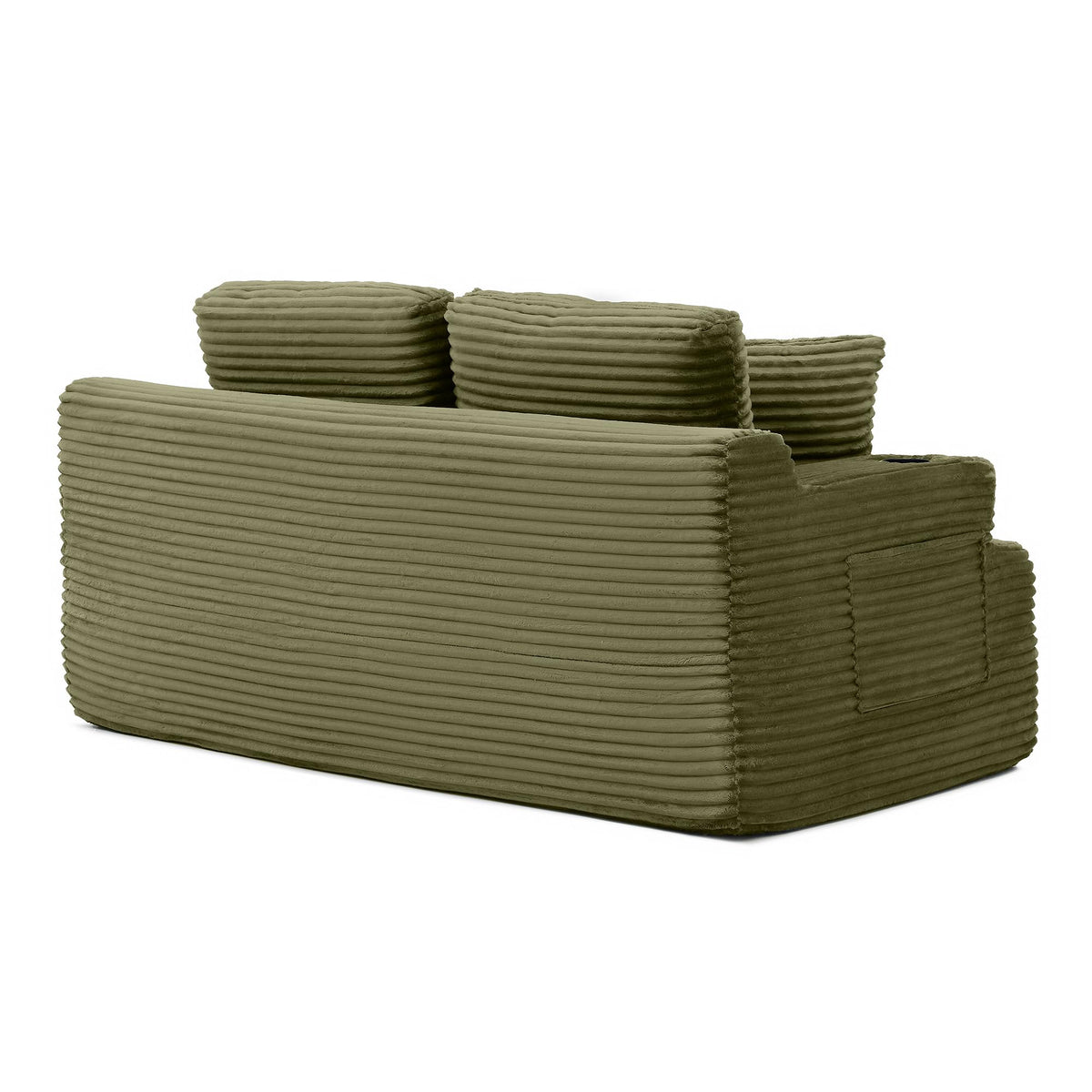 Corduroy Sofa with Cup Holders