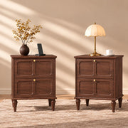 ARTPOWER Nightstands Set of 2 with 2 Drawers, Wood Bedside Tables, Brown