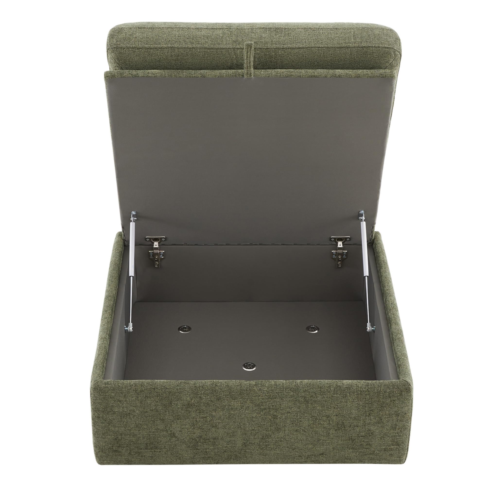 CHITA 34 Inch Upholstered Square Modular Storage Ottoman for Sectional Sofa,Storage Ottoman Footrest and Seat Cube for Living Room, Moss Green