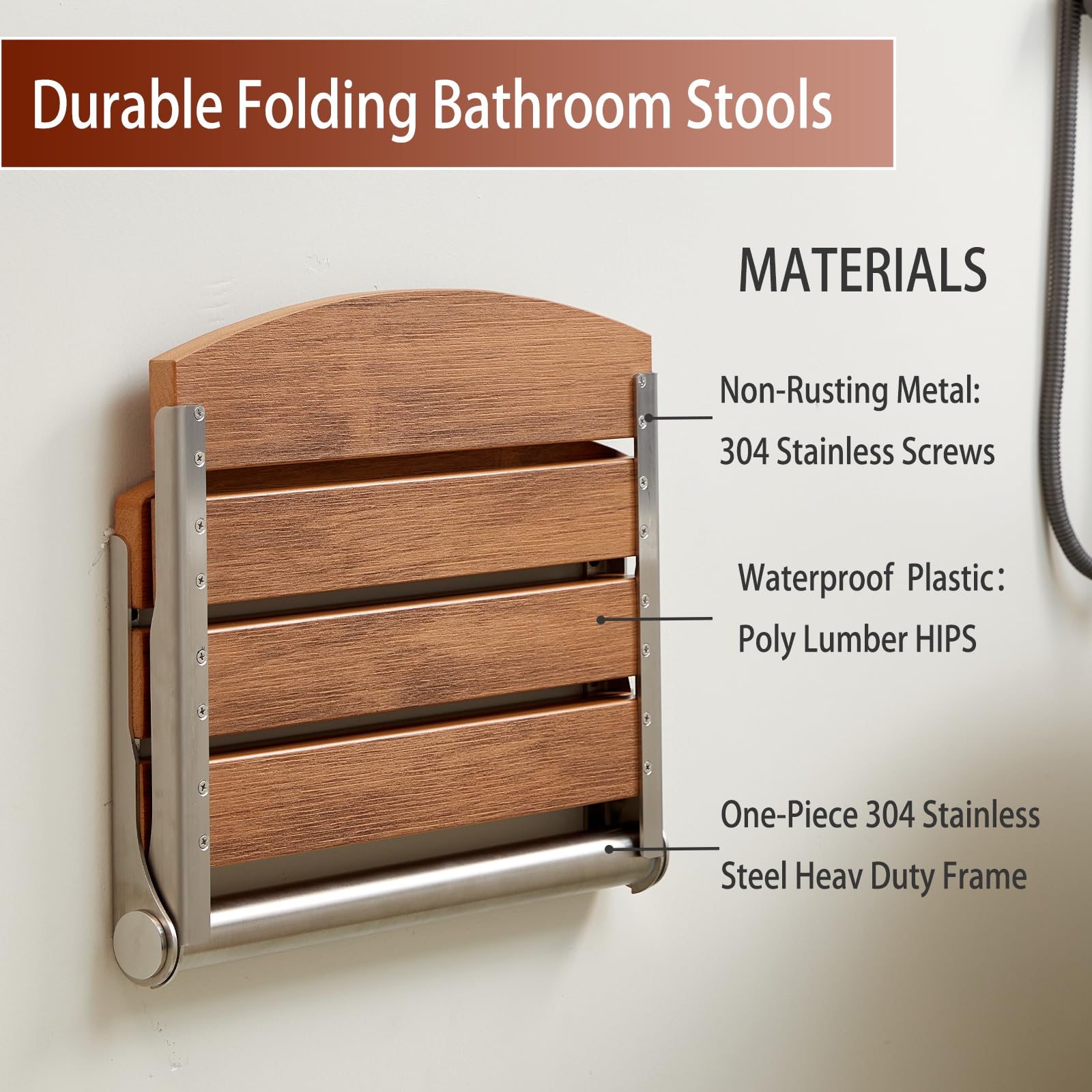 Wall-Mounted Folding Shower Seat