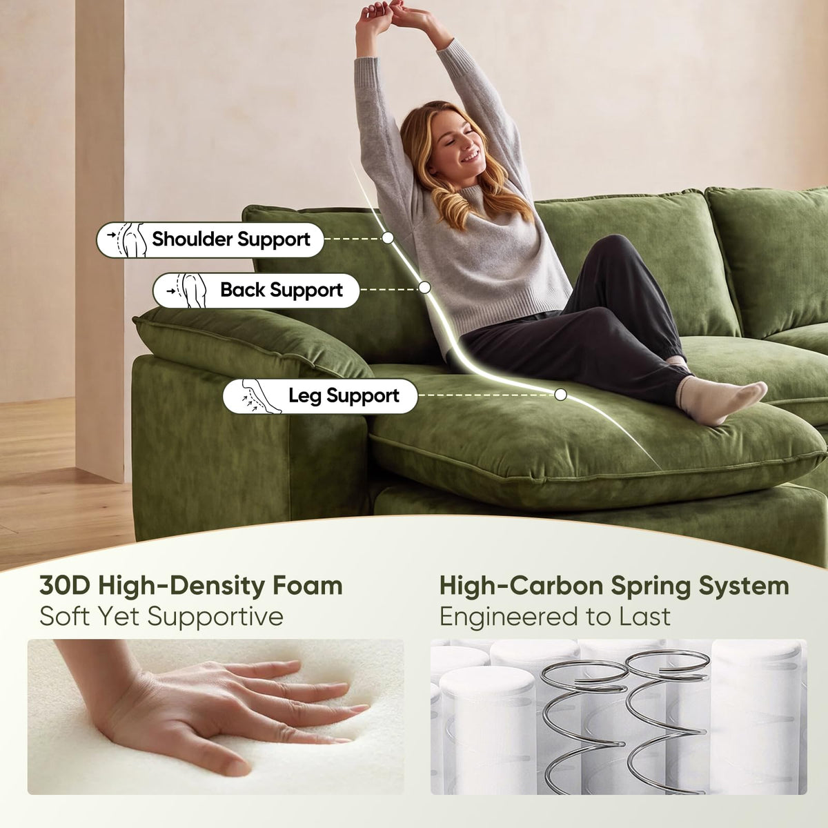 L-Shaped Modular Sectional Sofa