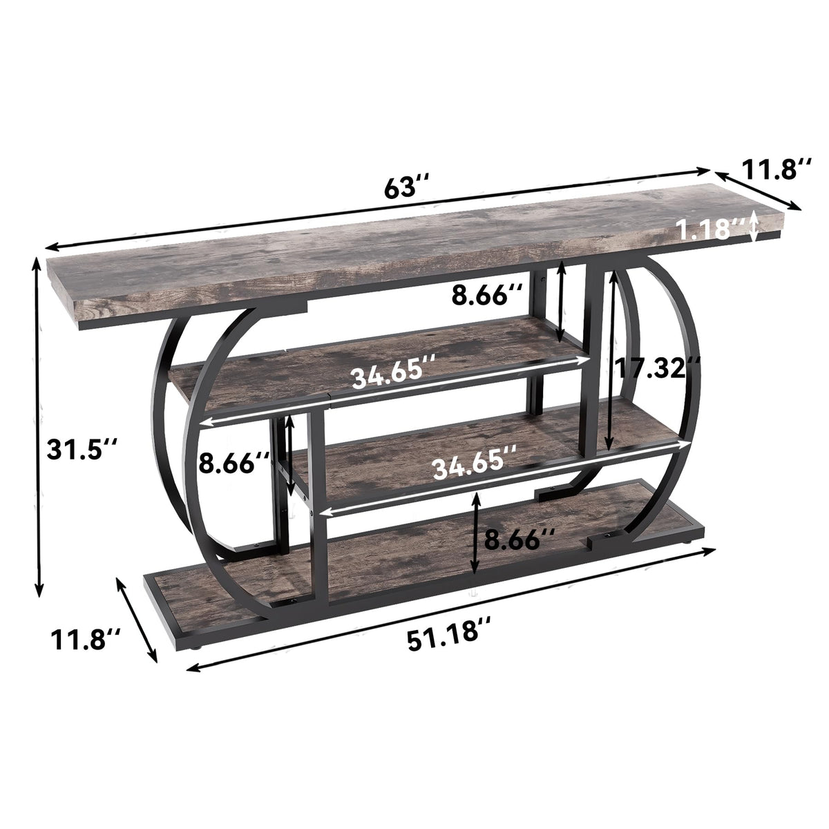 4-Tier Console Table
