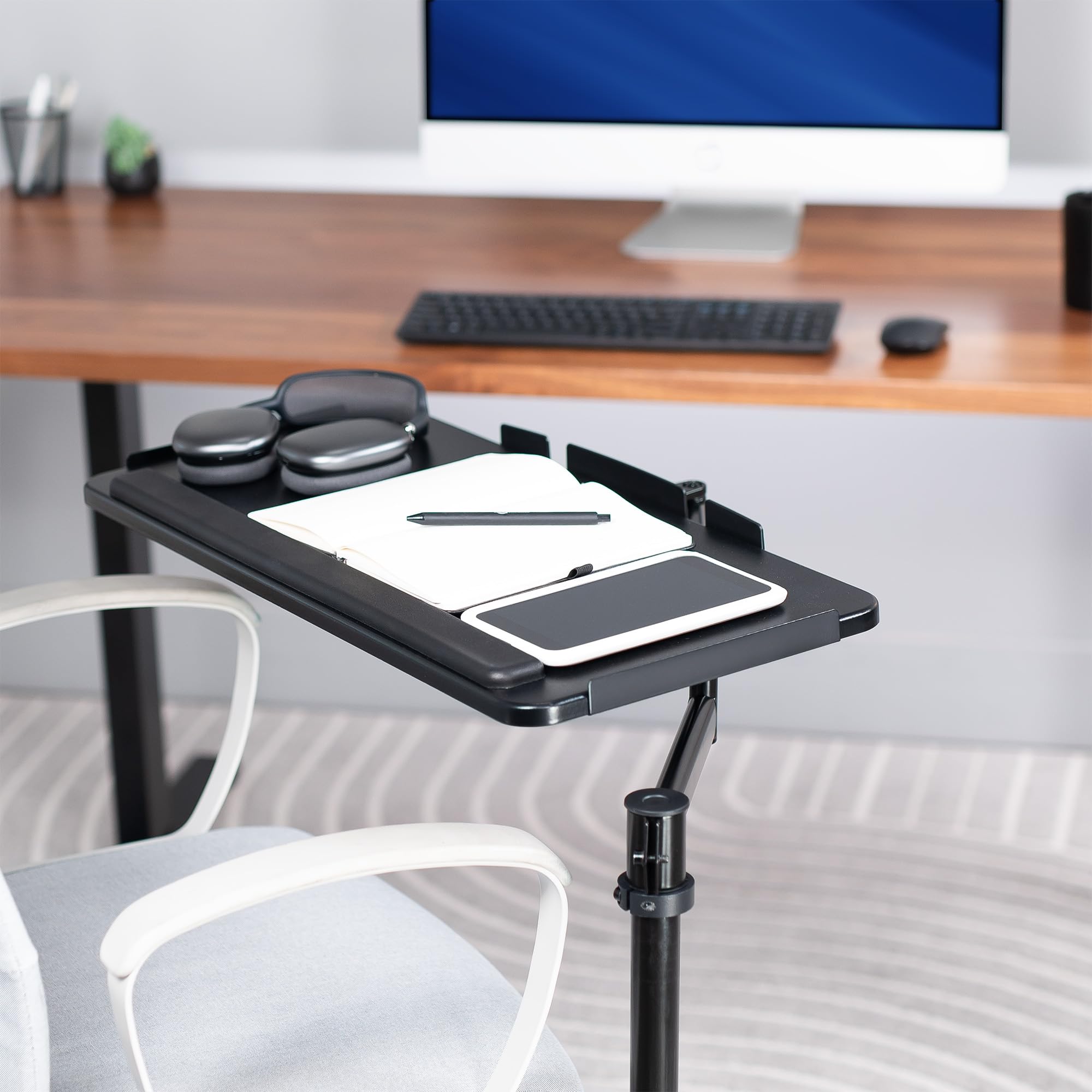 Chair-Mounted Keyboard & Mouse Tray with 360° Rotation