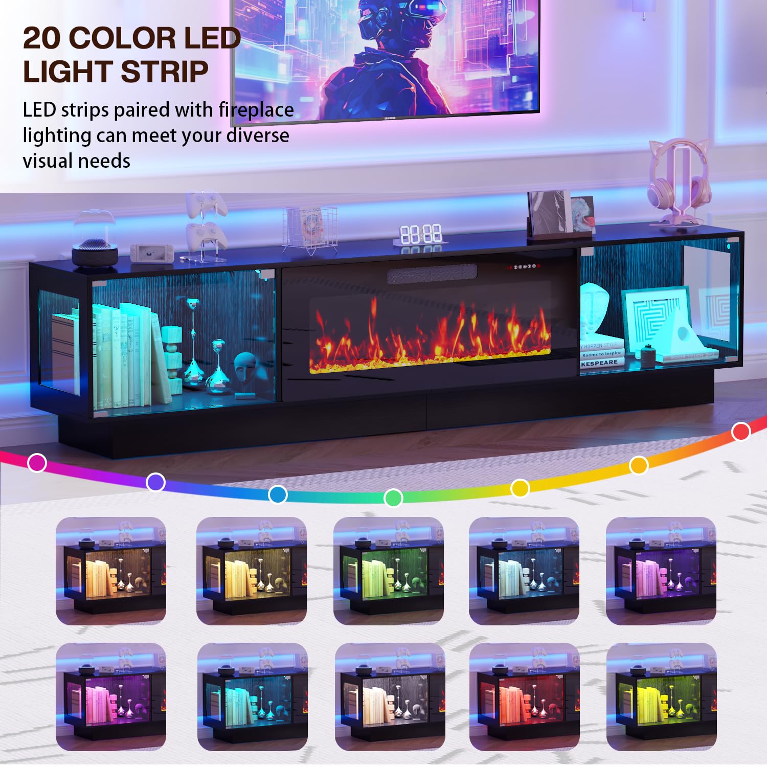 80" Electric Fireplace TV Stand