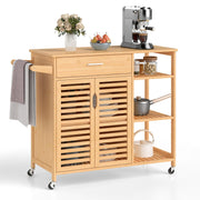 Bamboo Kitchen Island Cart with Storage