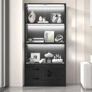 Full Size Bed Frame with Storage Drawers, LED Lights & Charging Station