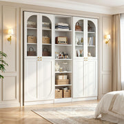 80" Tall Bookcase with Glass Doors & Open Shelves