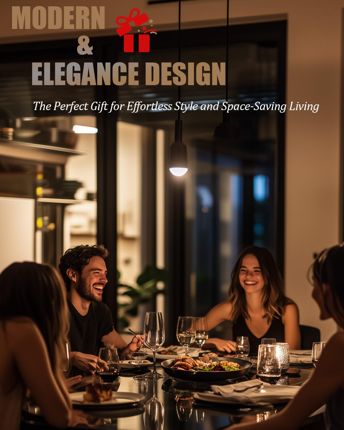 5-Piece Dining Table Set with Tempered Glass Top