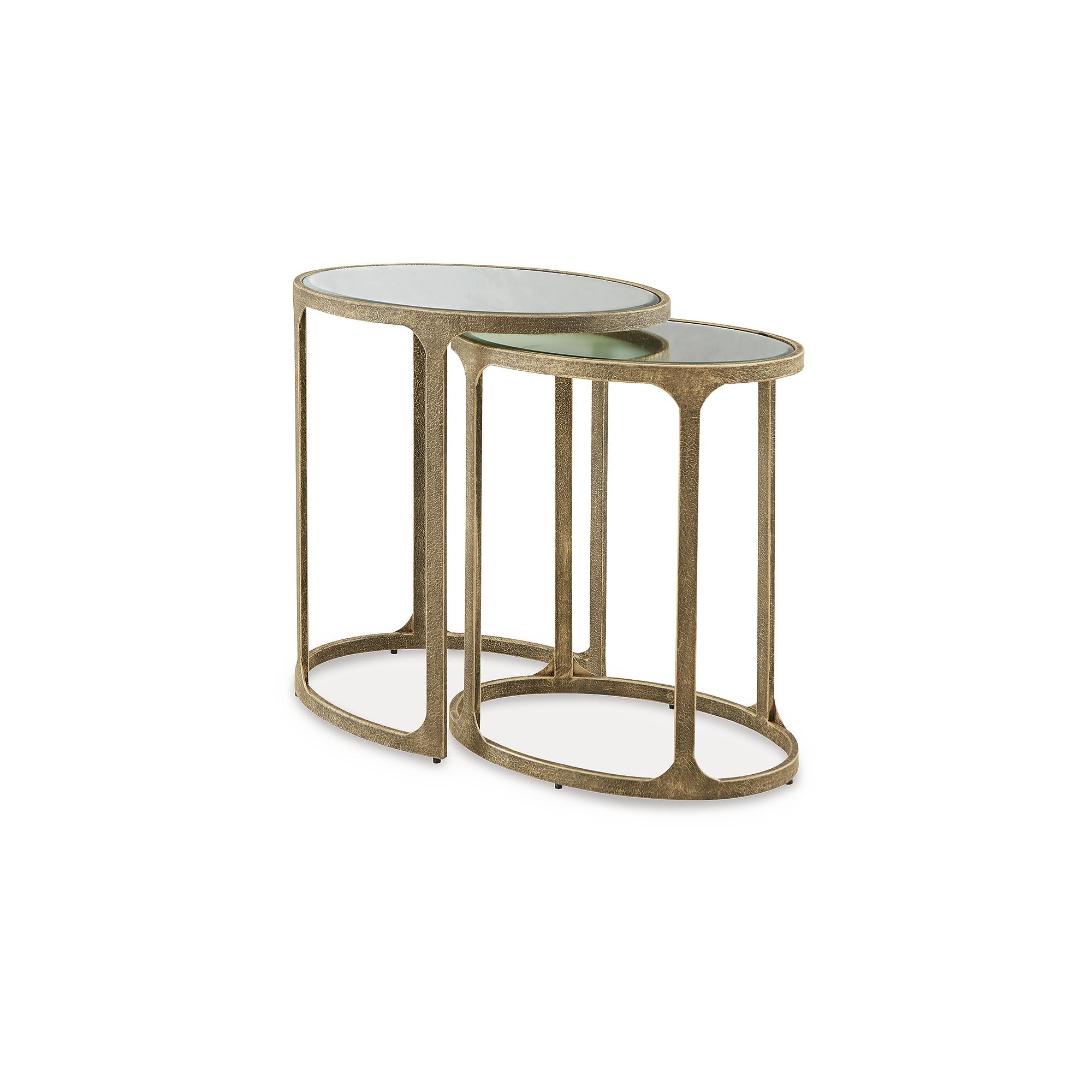 Mirrored Nesting Accent Table Set, Set of 2