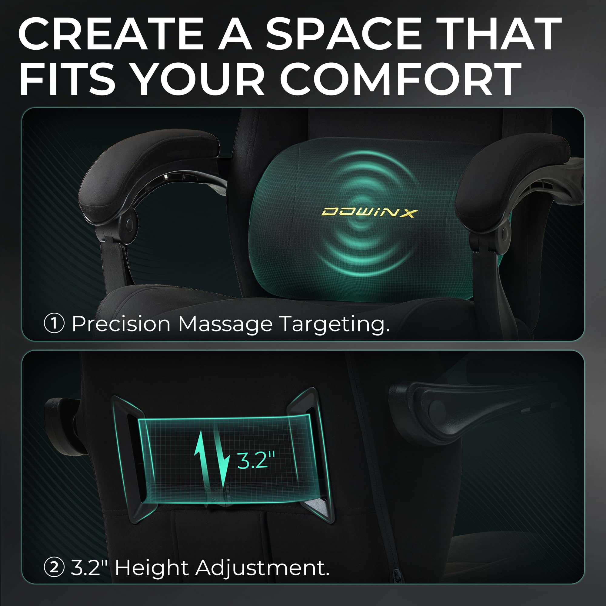 Ergonomic Gaming Chair with Footrest & Pocket Spring Cushion