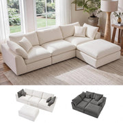 L-Shaped Sectional Sofa with Washable Covers