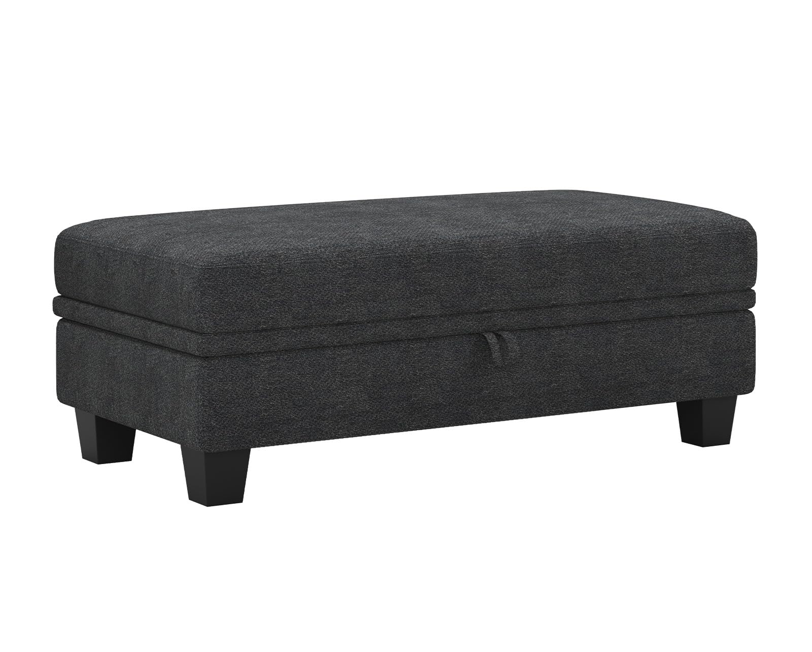Belffin 45.9" Storage Ottoman Bench Oversized Ottoman for Footrest Upholstered Entryway Bench with Seating for Bedroom, Living Room. Dark Grey