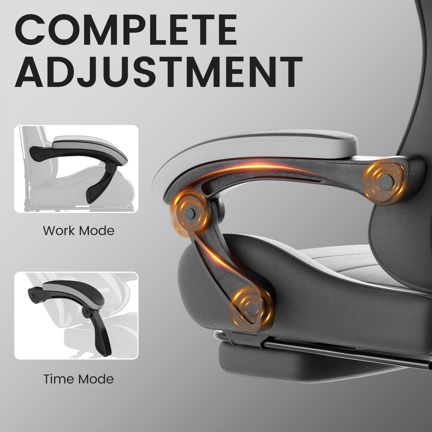 Ergonomic Gaming Chair with Footrest & Lumbar Support