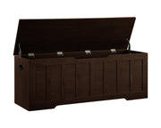 Large Wooden Storage Bench with Safety Hinges