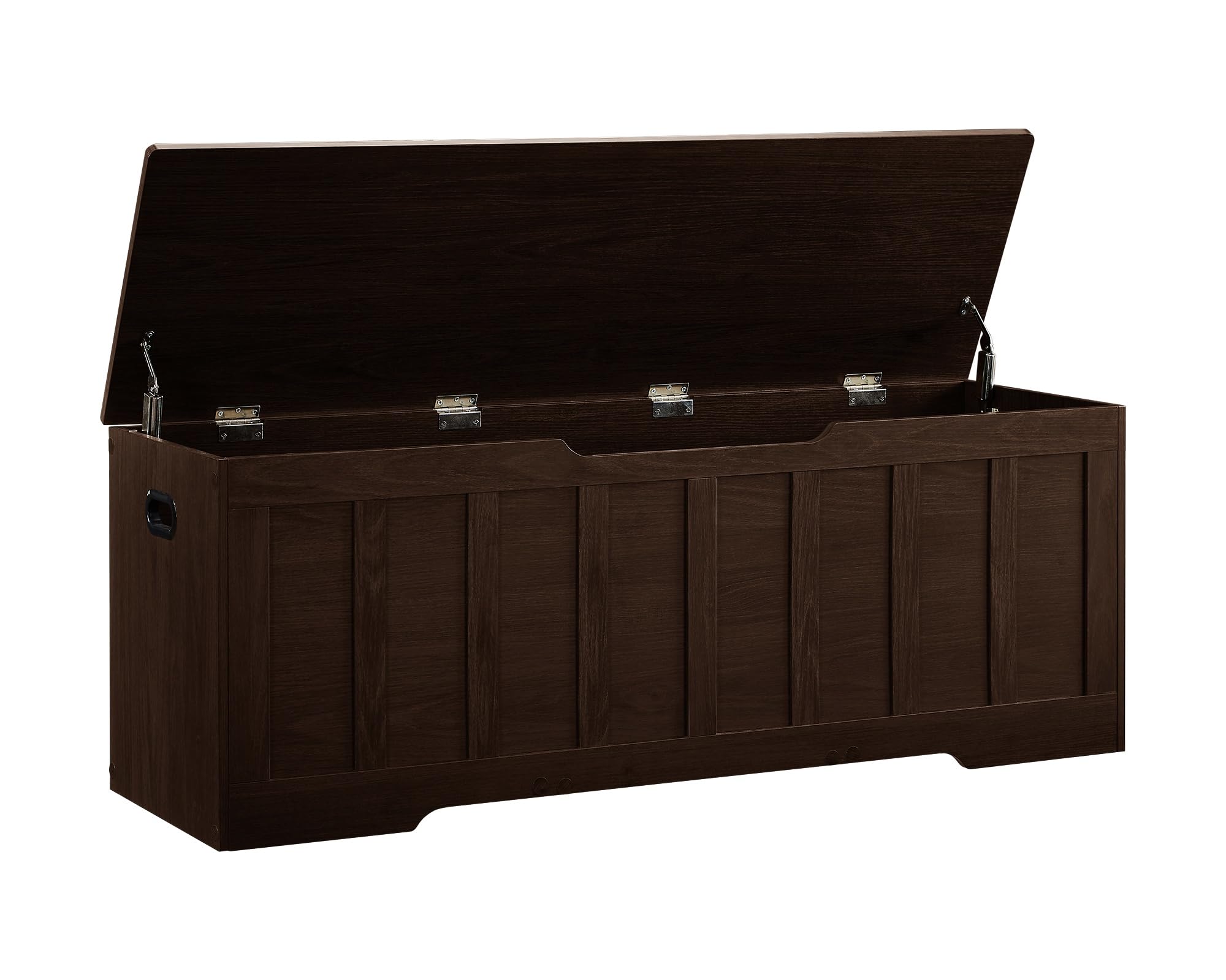 Large Wooden Storage Bench with Safety Hinges