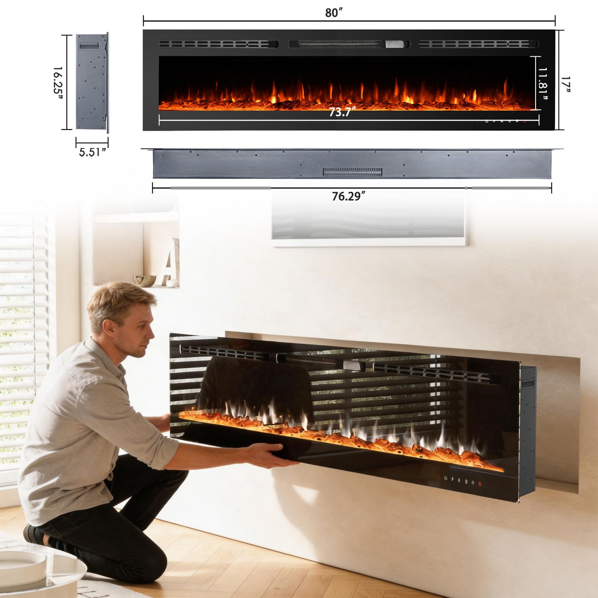 Recessed Electric Fireplace