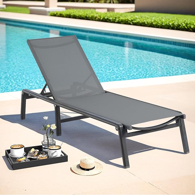 Folding Aluminum Chaise Lounge Chair