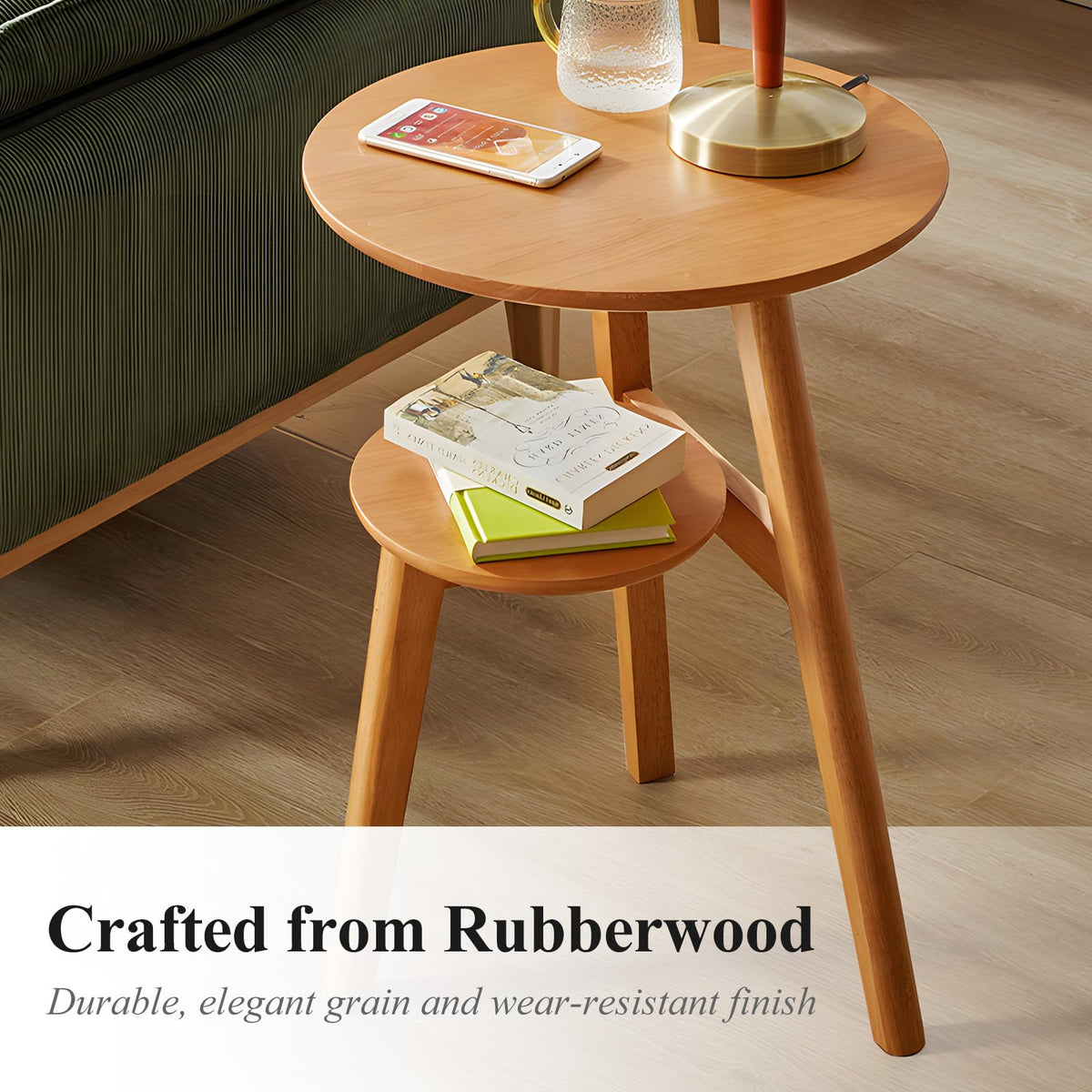 Round Wood Side Table