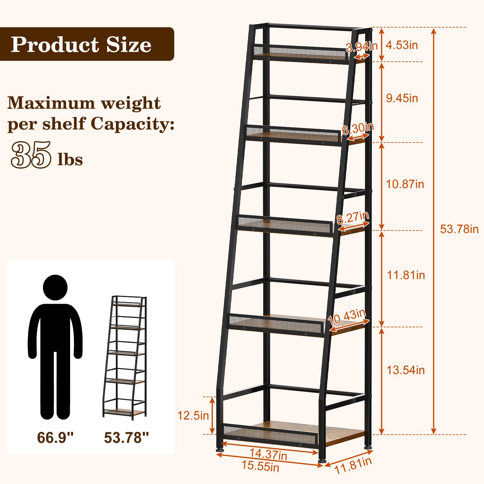 5-Tier Freestanding Wine Rack