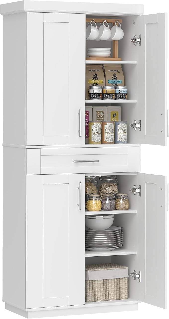 Gray Kitchen Pantry Cabinet
