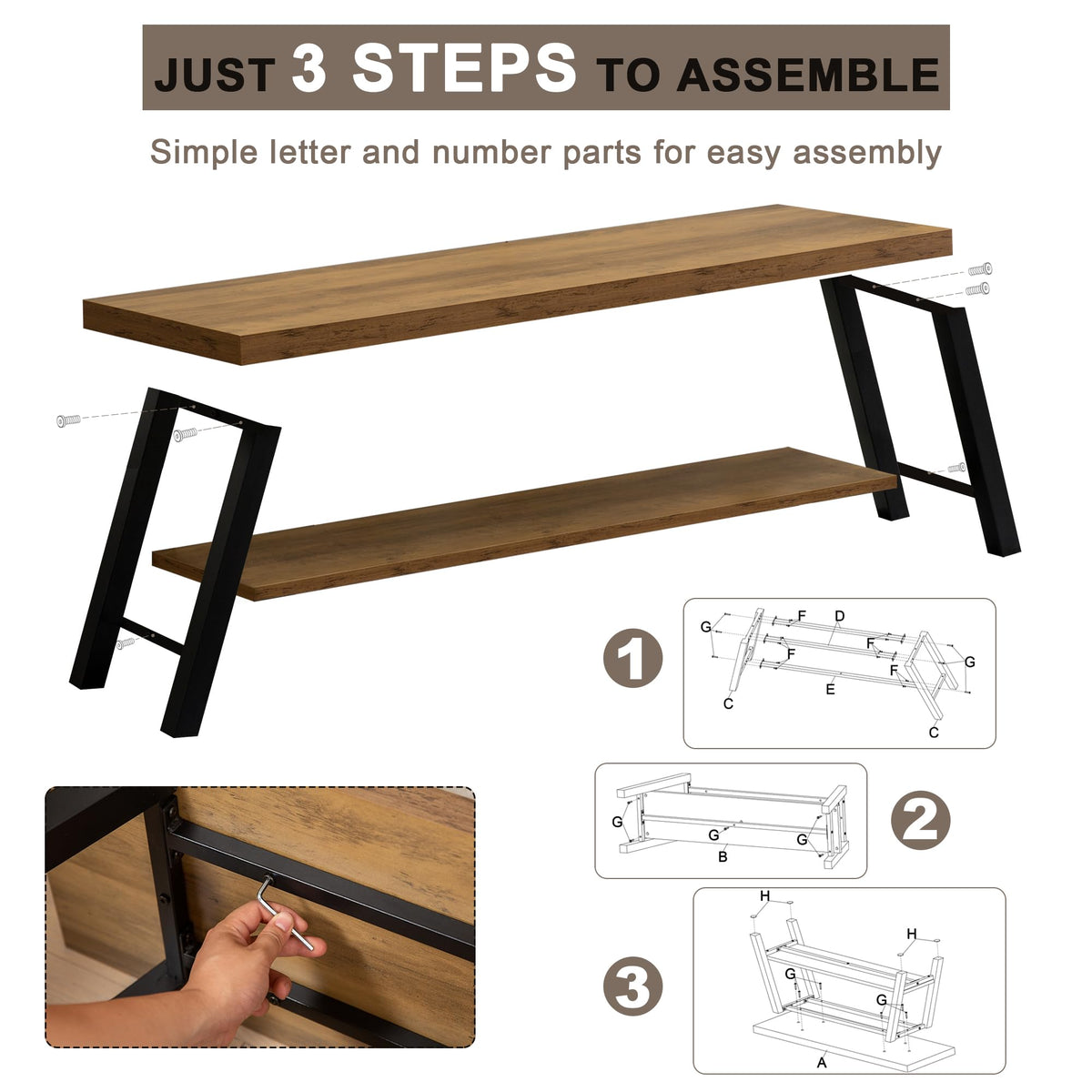 Rustic Oak Shoe Storage Bench