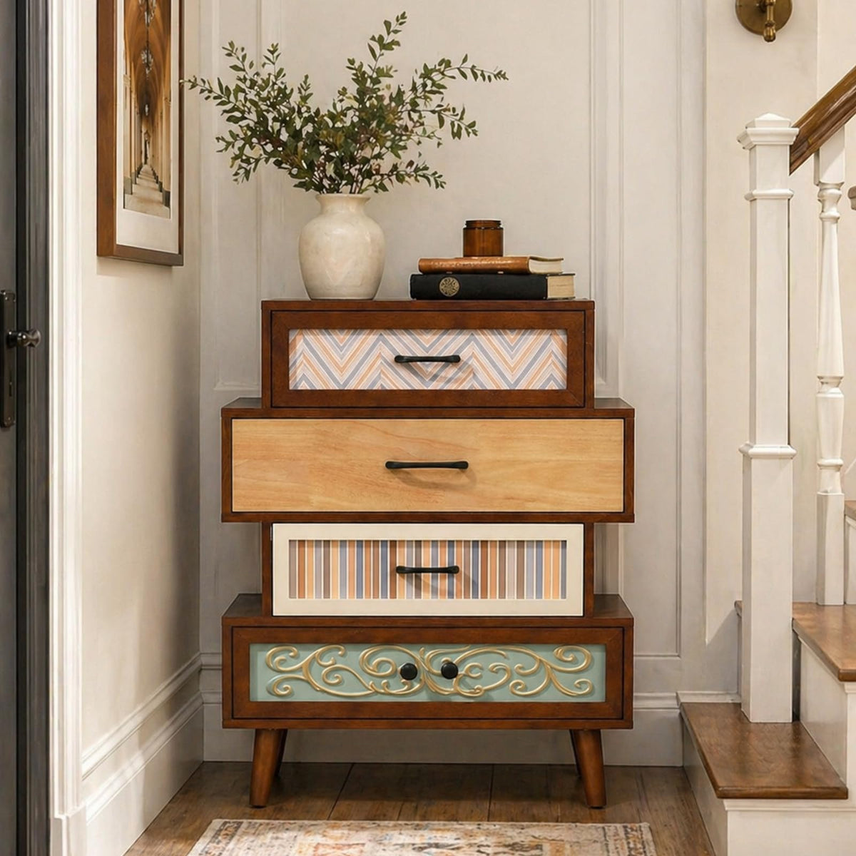 Boho Accent Cabinet with Drawers