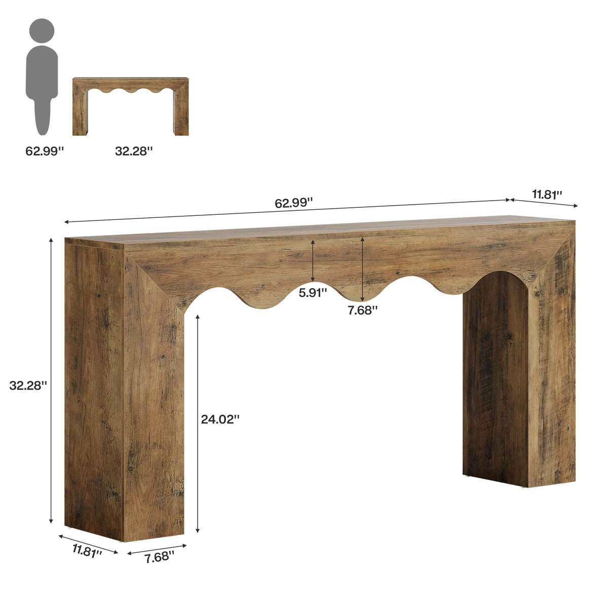 Wavy Edge Console Table