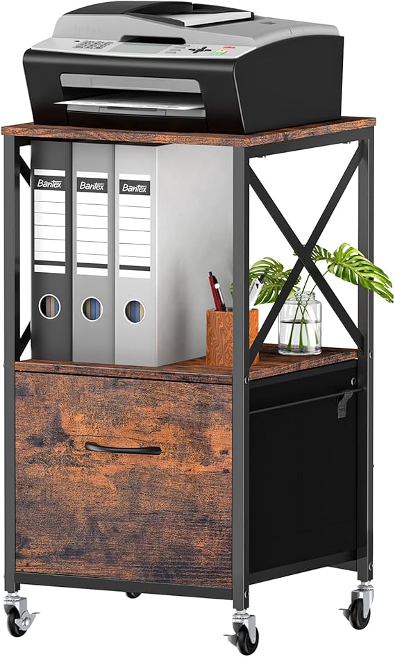3-Drawer File Cabinet with Open Shelf