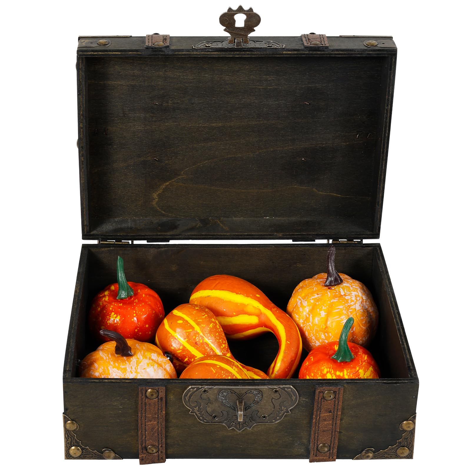 Vintage Wooden Treasure Chest with Combination Lock
