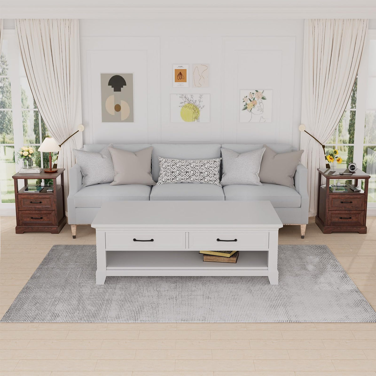 Farmhouse Charging Nightstand