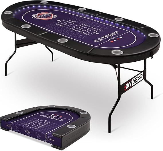 Foldable Poker Table for 10 Players