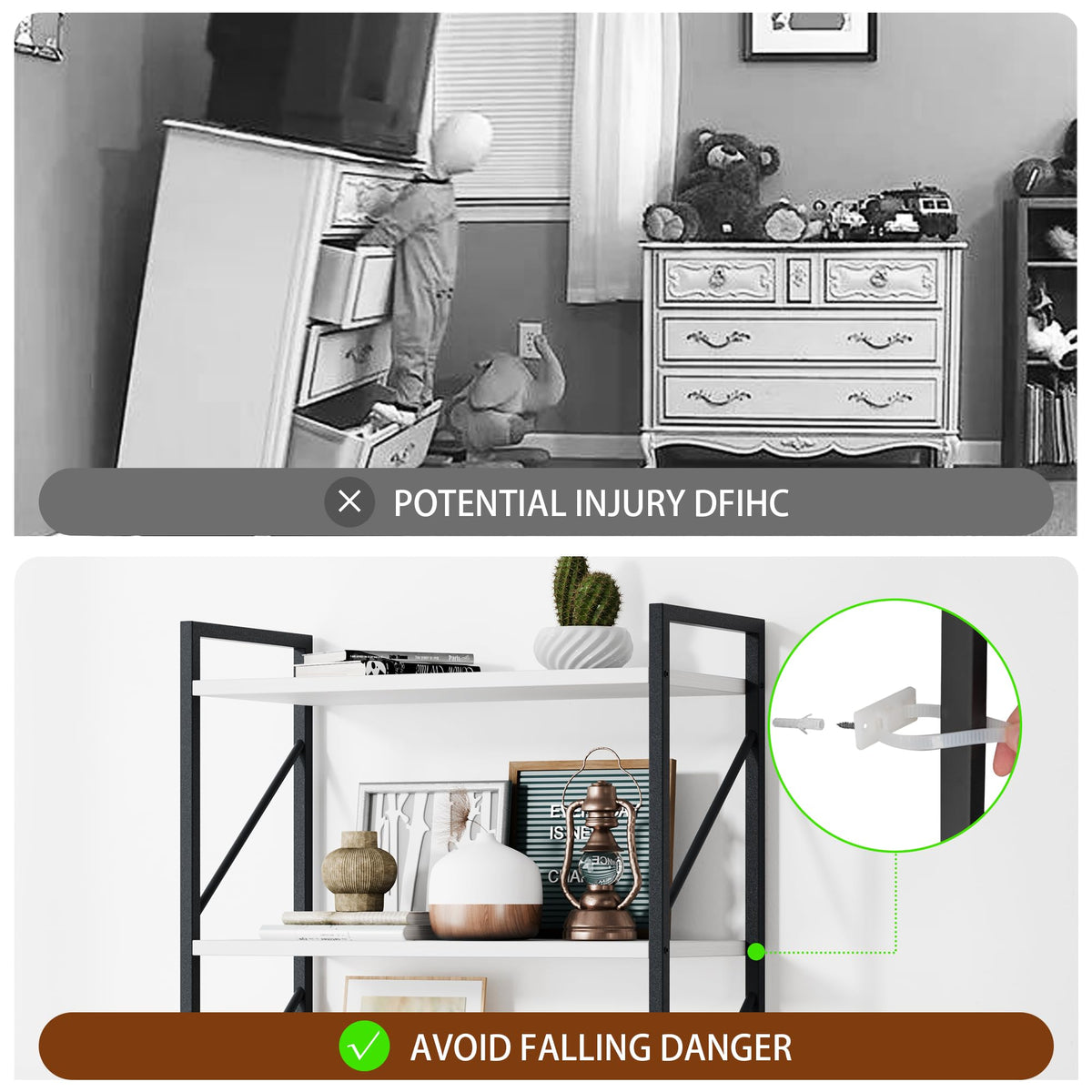 Shintenchi 2 Pieces 5 Tiers Bookshelf, Classically Tall Bookcase Shelf