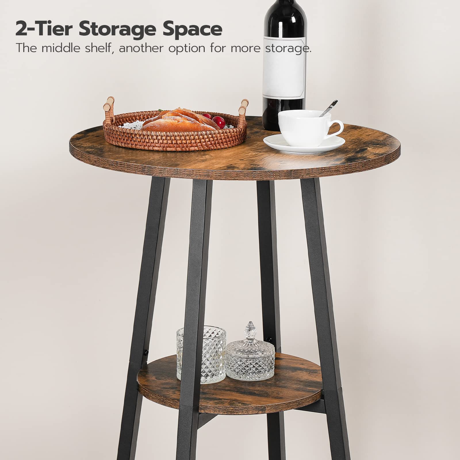 Industrial Round Bar Table & Stools Set