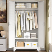 BELALCIN 75"Tall Metal Armoire Wardrobe Closet with Hanging Rod & 2 Shelves