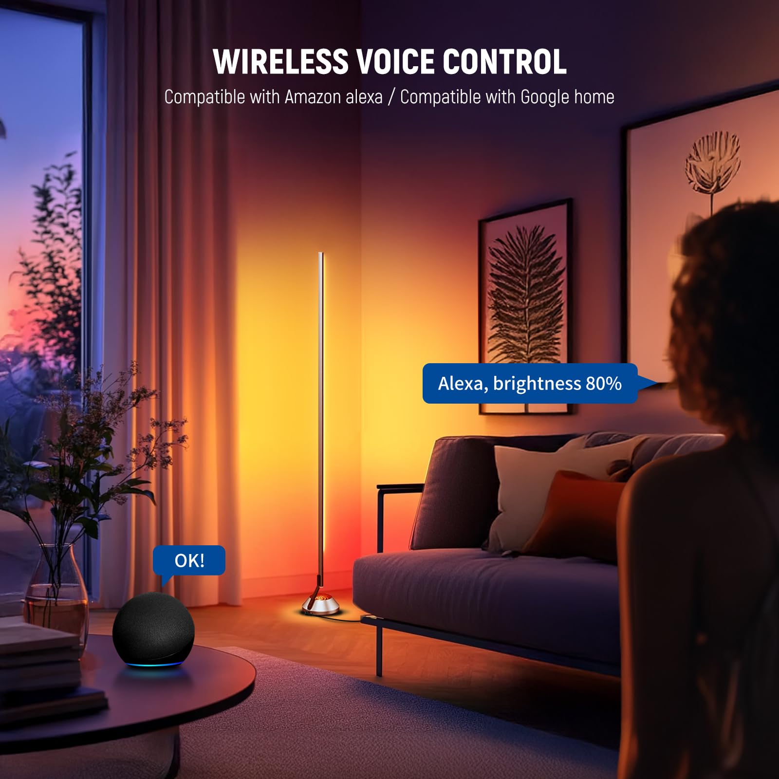 RGB IC Smart Floor Lamp with AI Lighting