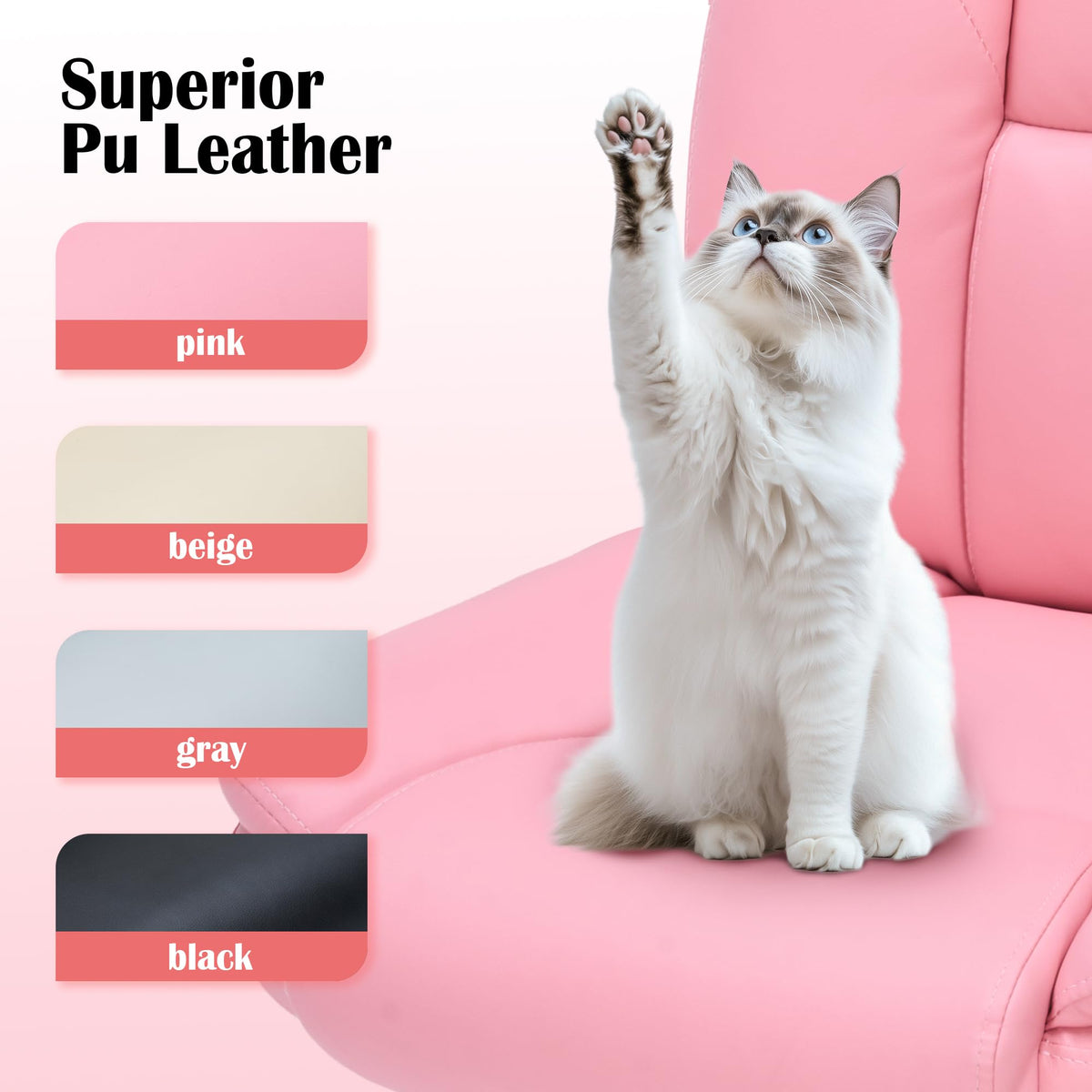 Pink Office Chair With 3 Way Adjustable Armrest Executive Office Chair