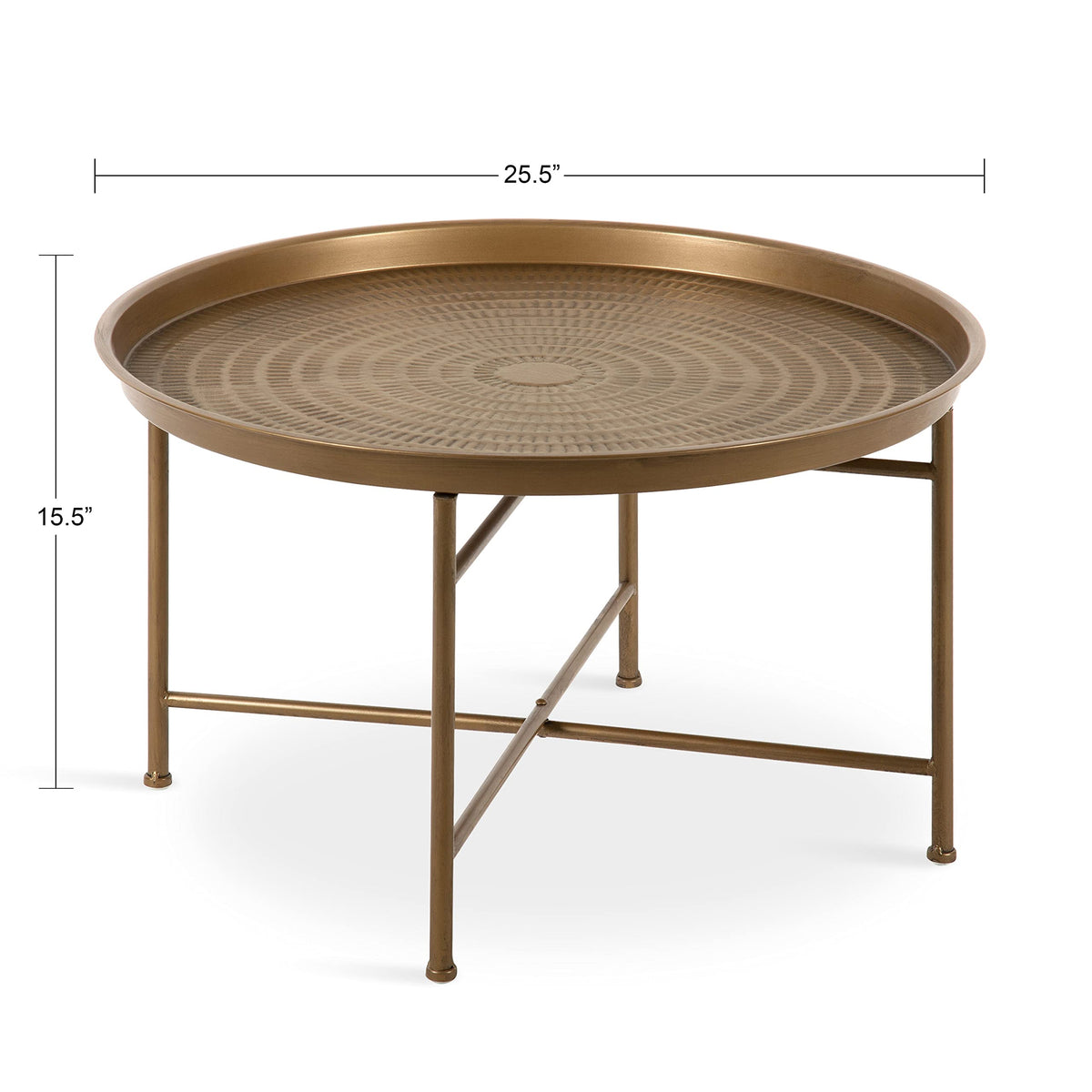 Gold Hammered Metal Coffee Table