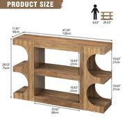 Tohomeor Console Tables for Entryway 47.24-Inch, Wooden Sofa Table Behind The Couch, Farmhouse Wooden Entry Foyer Tables for Entrance Hallway Living Room Home, Arched,Retro Brown