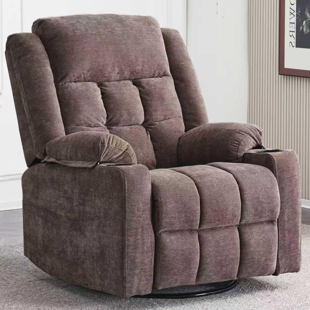 Power Swivel Rocker Recliner Chair with Massage & Heat