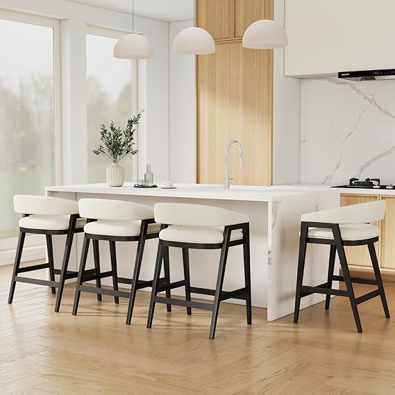 Counter Height Bar Stools with Barrel Back