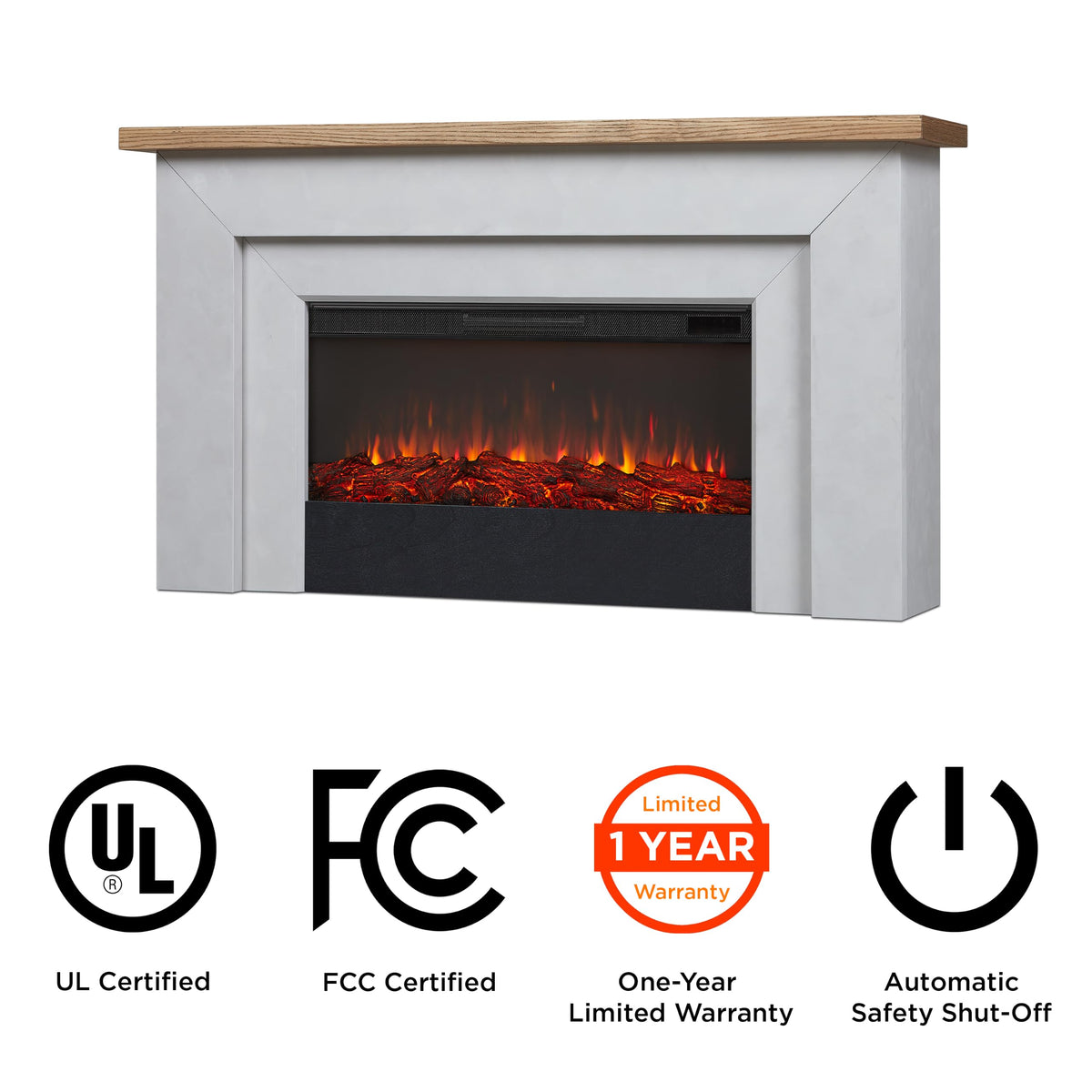 Landscape Electric Fireplace with Mantel