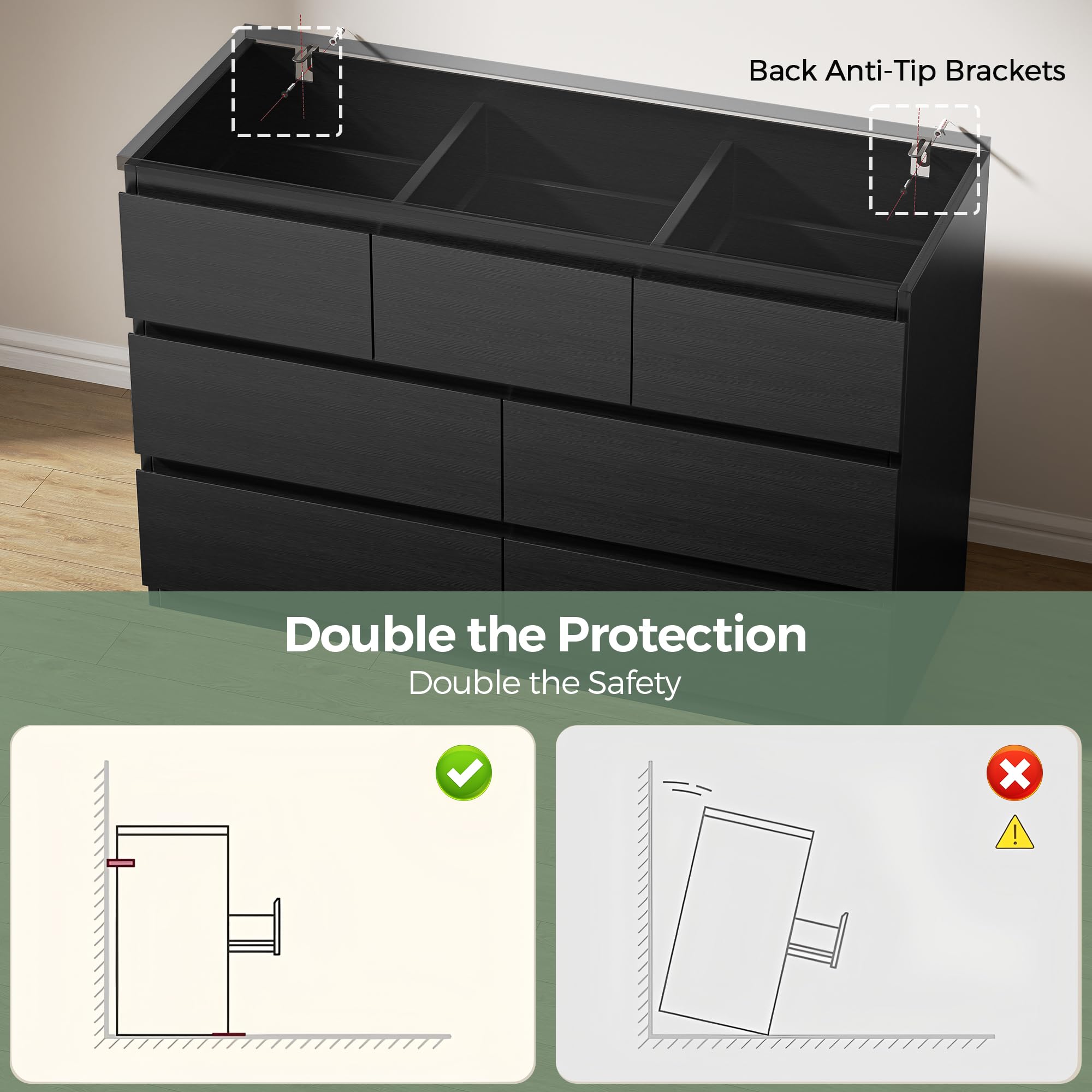 7-Drawer Wood Dresser